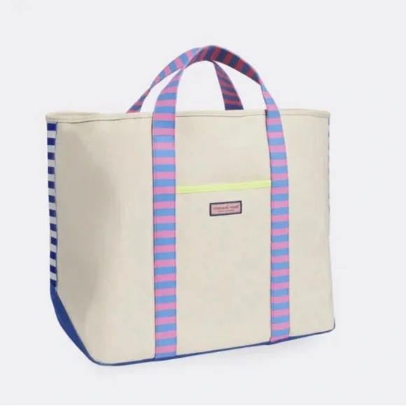 Vineyard Vines X Large Tote with Pink and Blue Accents - NWOT - Picture 2 of 12